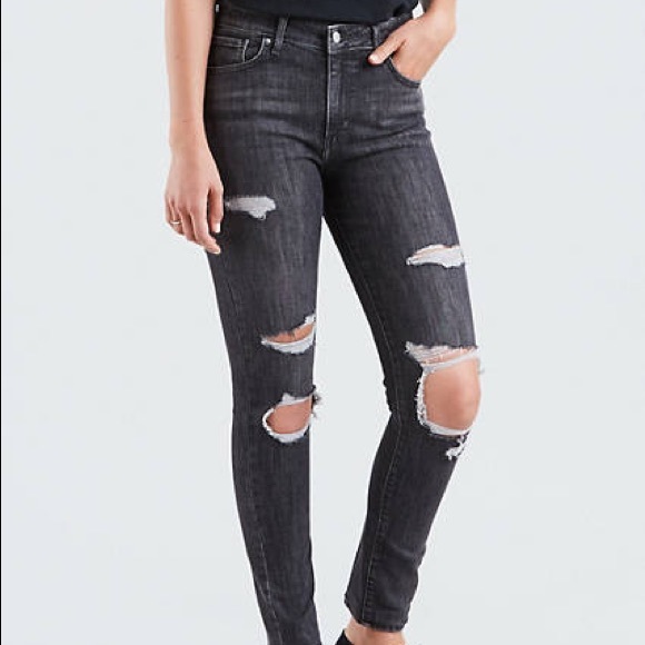 Levis 72 High Rise Ripped Skinny Womens 